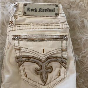Rock Revival Pilkin cream skinny jeans